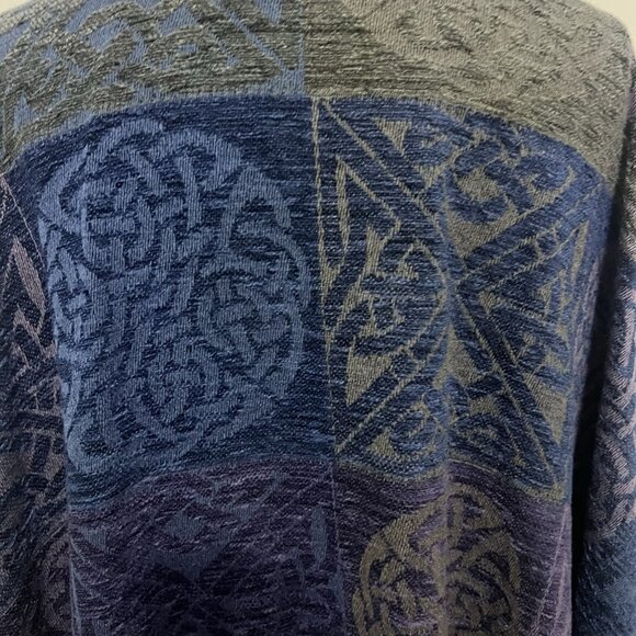 Aran Sweater Market Ireland Celtic Ruana Shawl Wrap Cape Wool Blend One Size - Picture 8 of 10
